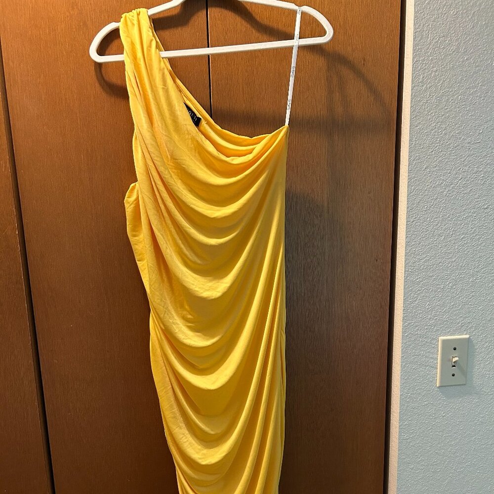 ELOQUII yellow one-shoulder dress - size 16